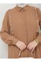 Beige Colored Long Shirt Set - Battal Hijab - 6
