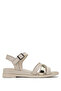 Women's Genuine Leather Beige Heeled Sandals