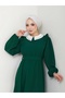 Women's Embroidered Collar Dress Emerald - 5