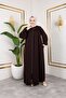 Robalı Medina Silk Fabric Comfortable/Relaxed Cut Ferace - Bitter Brown / F142 - 3