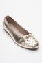 03 Gold Skin Genuine Leather Women's Ballerina Shoes - 3