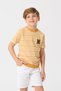 Boy's Striped Embroidered Crew Neck Summer Knitwear T-Shirt 100% Cotton