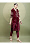 Red Embroidered Velvet Kurta Set with Dupatta - 6