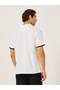 Minimal Print Relaxed Fit Polo T-Shirt with Contrast Placket - 4