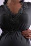 Comfortable Cut Maternity Nightgown with Cotton Breastfeeding Feature - Effortt - Smoked - 7