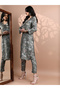 Women Green Floral Printed Kurta with Trousers - 6