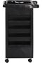 5- Drawer Black Salon -Barber Hairdressing Trolley Storage Trolley - Wheels for Salon Beauty - 5