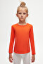 Orange Basic Seasonal Lycra Long Sleeve Girls' T-Shirt - 2