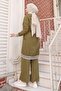 Zippered Ribbed Suit Khaki 10405 - 4
