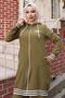 Zippered Ribbed Suit Khaki 10405 - 2