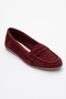 F02 Burgundy Suede Genuine Leather Women's Loafer Shoes - 3