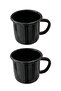 Marbling Metal Enamel 350 ml Tea and Water Cup with Handle Set of 2 - 2