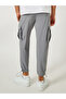 Solid Flat Front Cargo Pants with Drawstring Hem - 4