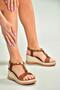 U 258924409   Tan Wedge Sole Women's Sandals - 4