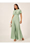 Pleated Wide Leg Round Neck Jumpsuit