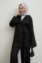 Linen Kimono Double Black Set - 2