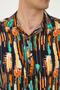 Orange Color Patterned Viscose Men's Shirt