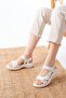 Dm-363 White Helmet Velcro Stitched Daily Women's Sandals - 2