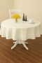 Jumbo Carefree Cream Jacquard Round Tablecloth 160X160 cm 100% Polyester Fabric Dirt Stain Resistant - 5