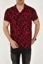 Burgundy Color Patterned Viscose Men's Shirt - 6