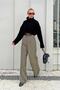 Khaki Hera Elastic Waist Pocket Palazzo Women's Trousers - 4