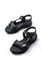Dm-363 Black Helmet Velcro Stitched Daily Women's Sandals - 3