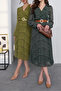 women's belted polka dot patterned chiffon dress NBMY3286 - 3