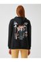Kapüşonlu Baskılı Sweatshirt - 4