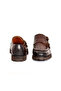 Genuine Leather Crocodile Patterned Brown Classic Men's Shoes with Eva Sole and Double Buckle Detail - 1202 - 6