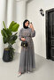 Women Leopard Print Chiffon Islamic Dress Nms055 - 4