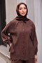 Brown Slit Tunic Trousers Suit - 4