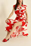 Women's Belt Button Detailed Long Viscose Dress Nbmy3534 - 3