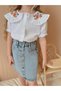 Yigit Boutique Girl's Suit with Denim Skirt and Shirt - 2