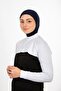 Neck Collar Sleeves Hijab Turtleneck Crop Bolero White