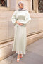 Mint Waist Belted Balloon Sleeve Pleated Dress - 3
