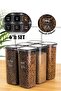 6-Piece 1.75 Liter Peggy Square Food Storage Container with White Screen Printing Label Anthracite