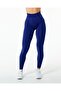Navy Blue Seamles Drawstring Leggings - 2