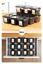 12 Pieces 1.2 Liter Peggy Square Food Storage Container with Colorful Labels Anthracite - 6