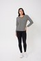 Off-Shoulder Thick Striped Four Seasons Viscose Lycra T-Shirt - 8