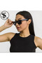 Women's Cross Cut Slanted Gloss Case New Sunglasses - 2