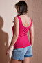 Stretch Cotton Slim Fit Square Neck Thick Strap Undershirt Women's Athlete 25Y0266K1 - 5
