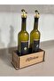 Kitchen Written Wooden Case Box Organizer Stand, Oil Pot Vinegar Stand Countertop Organizer - 3