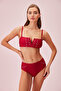 Bianca V Neck Beaded Bandeu Bikini Top - 3