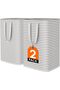 2-Pack Laundry Hamper, 2×80L Collapsible Waterproof Baskets, Grey