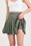 Women's Khaki Viscose Fabric Summer Shorts Skirt 1905 - 4