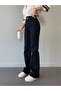 Black Wide-Leg Palazzo High-Waisted Stretchy Jeans - 4