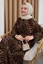 Leopard Pattern Brown Viscose Dress - 2