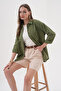 Women's Linen Blend Shirt Oversize Long Sleeve - 2