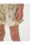 Girl's Front-Tie T-Shirt and Knitted Muslin Shorts Summer Two-Piece Set Yellow - 5