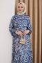 Shadow Pattern Blue Viscose Dress - 3